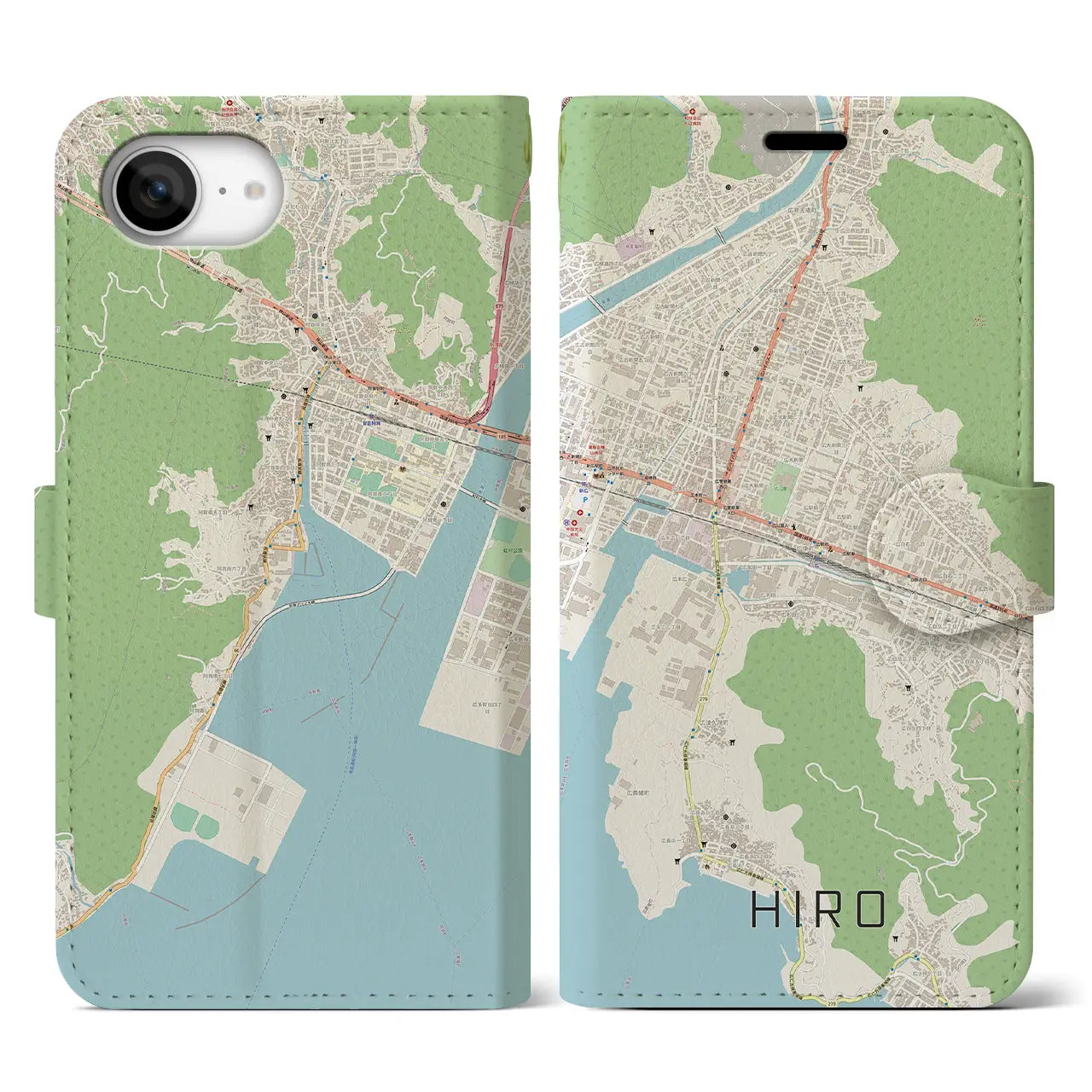 【広(広島県)】地図柄iPhoneケース(手帳タイプ)