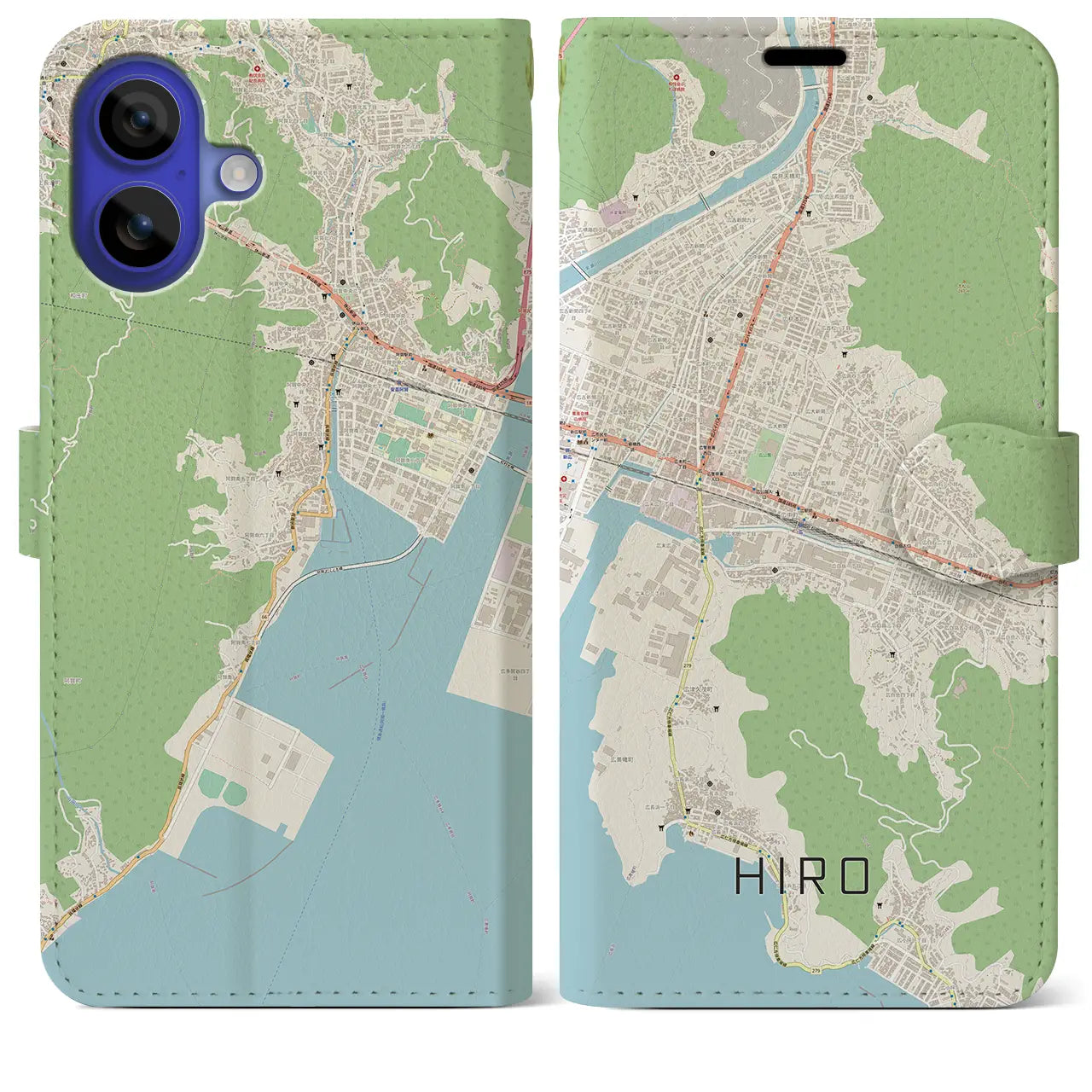 【広(広島県)】地図柄iPhoneケース(手帳タイプ)ナチュラル・iPhone 16 Pro Max 用