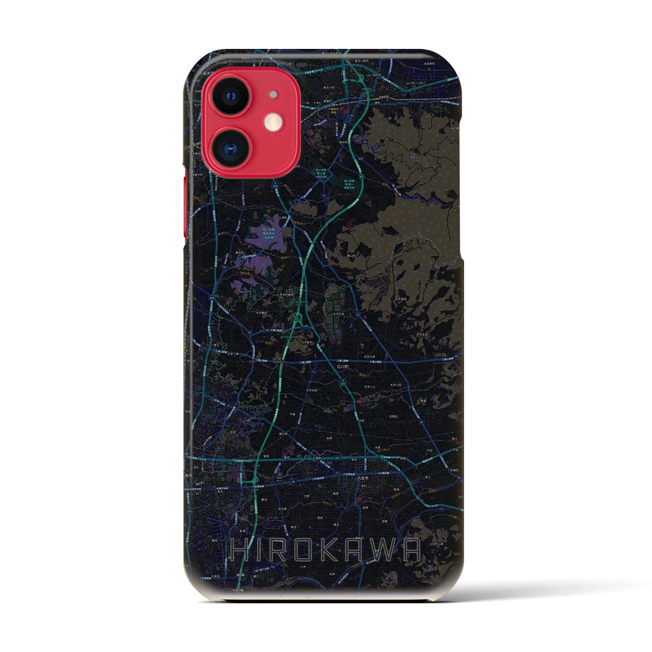 【広川(福岡県)】地図柄iPhoneケース(バックカバータイプ)