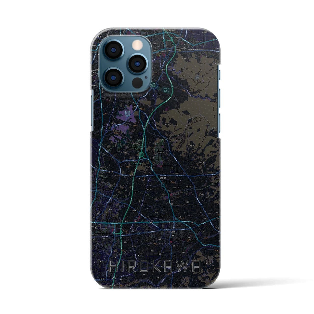 【広川(福岡県)】地図柄iPhoneケース(バックカバータイプ)