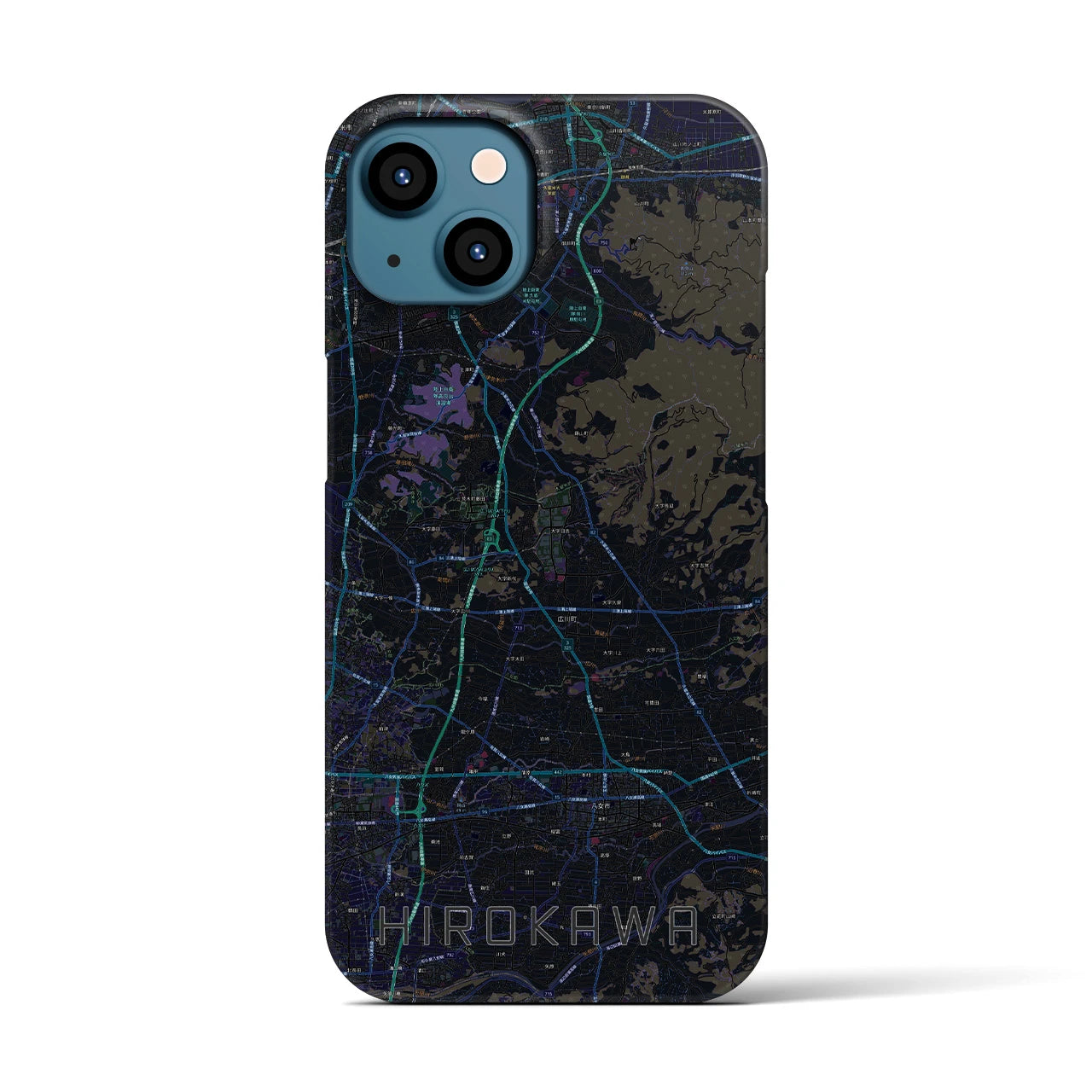 【広川(福岡県)】地図柄iPhoneケース(バックカバータイプ)