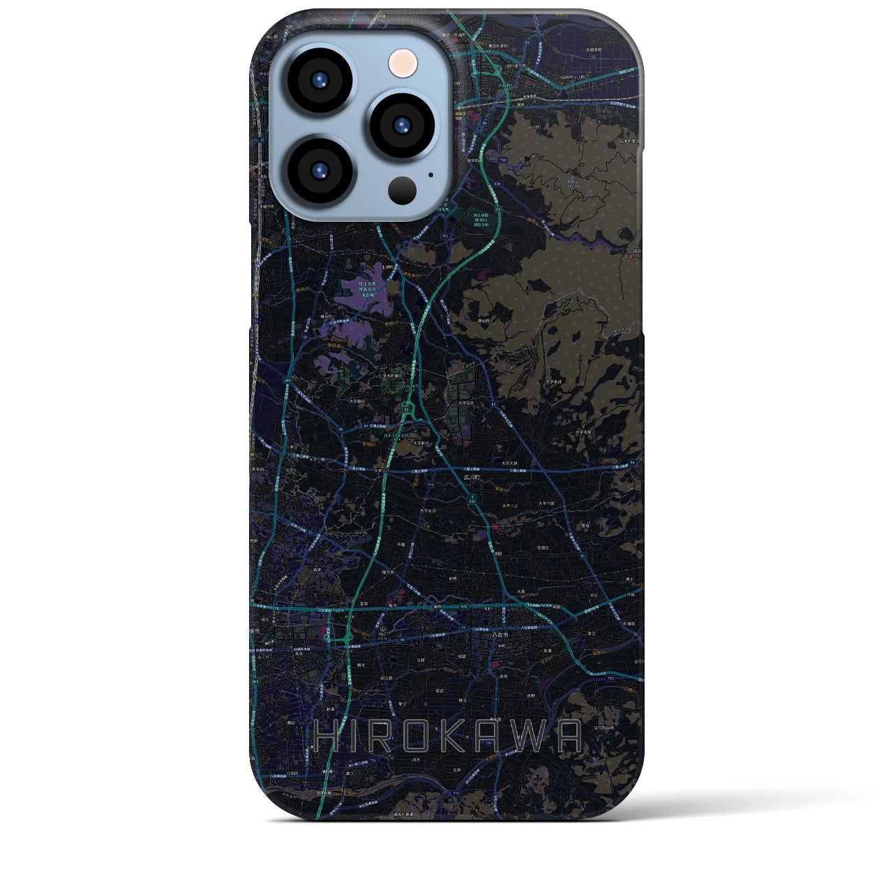 【広川(福岡県)】地図柄iPhoneケース(バックカバータイプ)