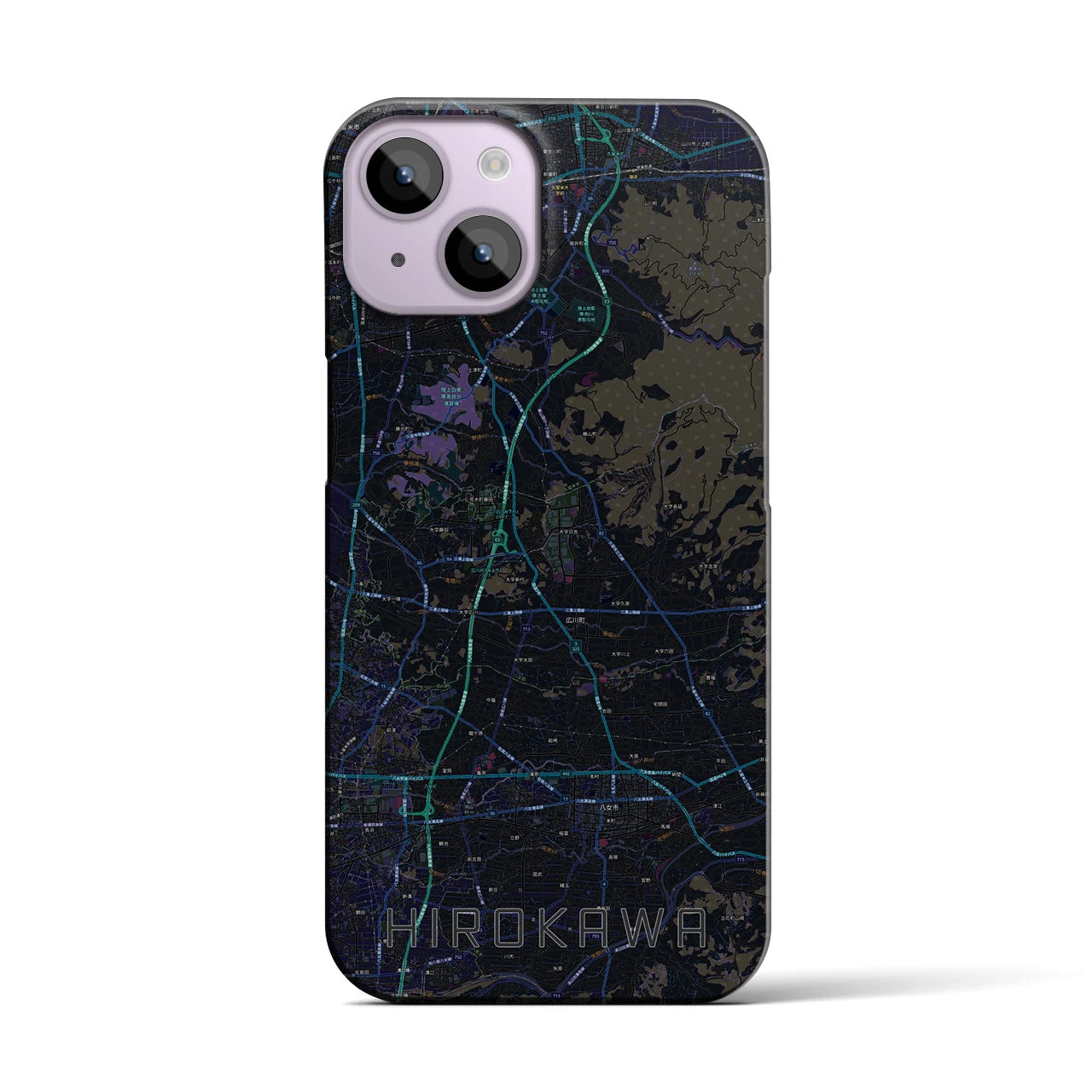 【広川(福岡県)】地図柄iPhoneケース(バックカバータイプ)