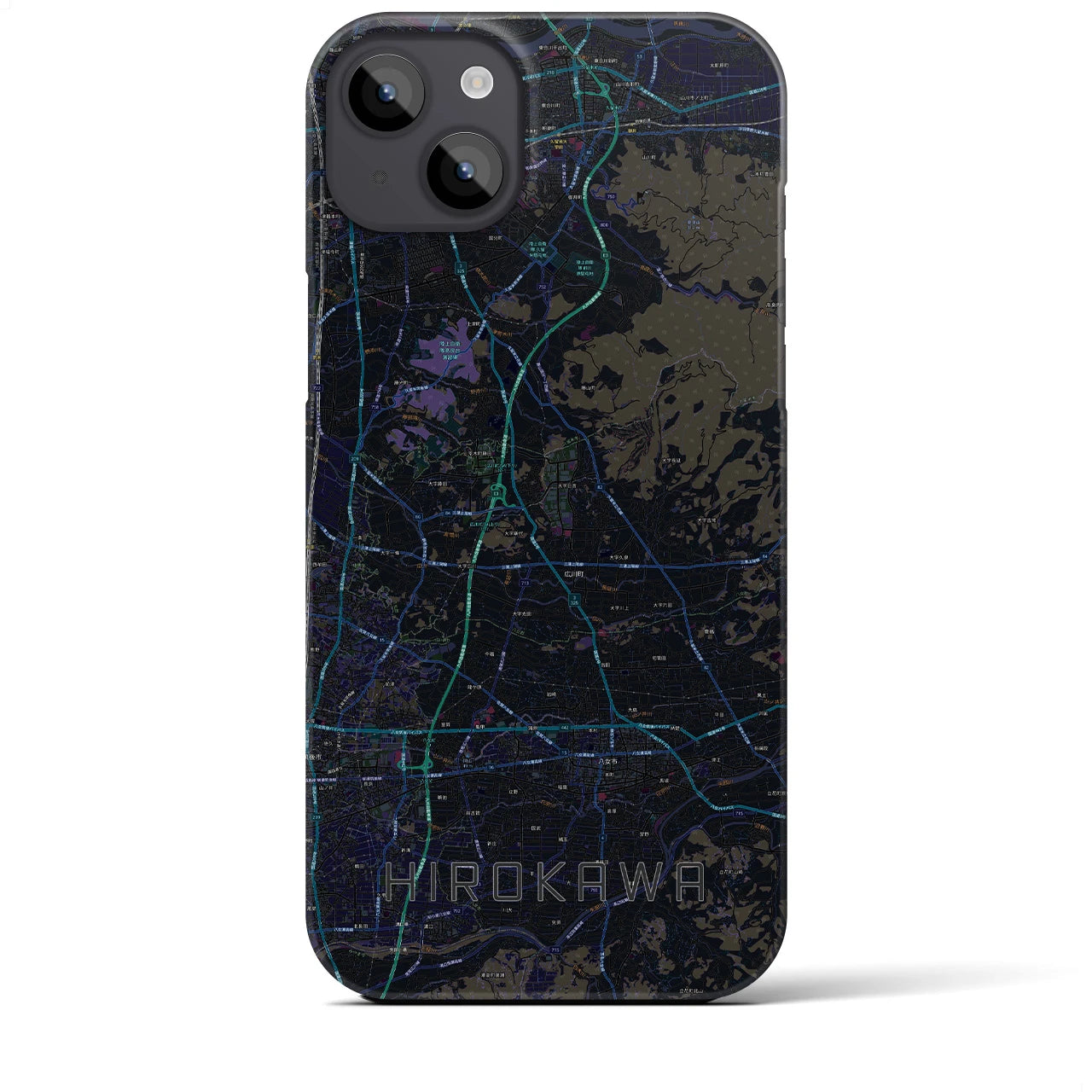 【広川(福岡県)】地図柄iPhoneケース(バックカバータイプ)