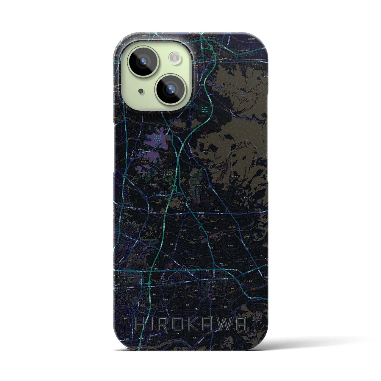 【広川(福岡県)】地図柄iPhoneケース(バックカバータイプ)
