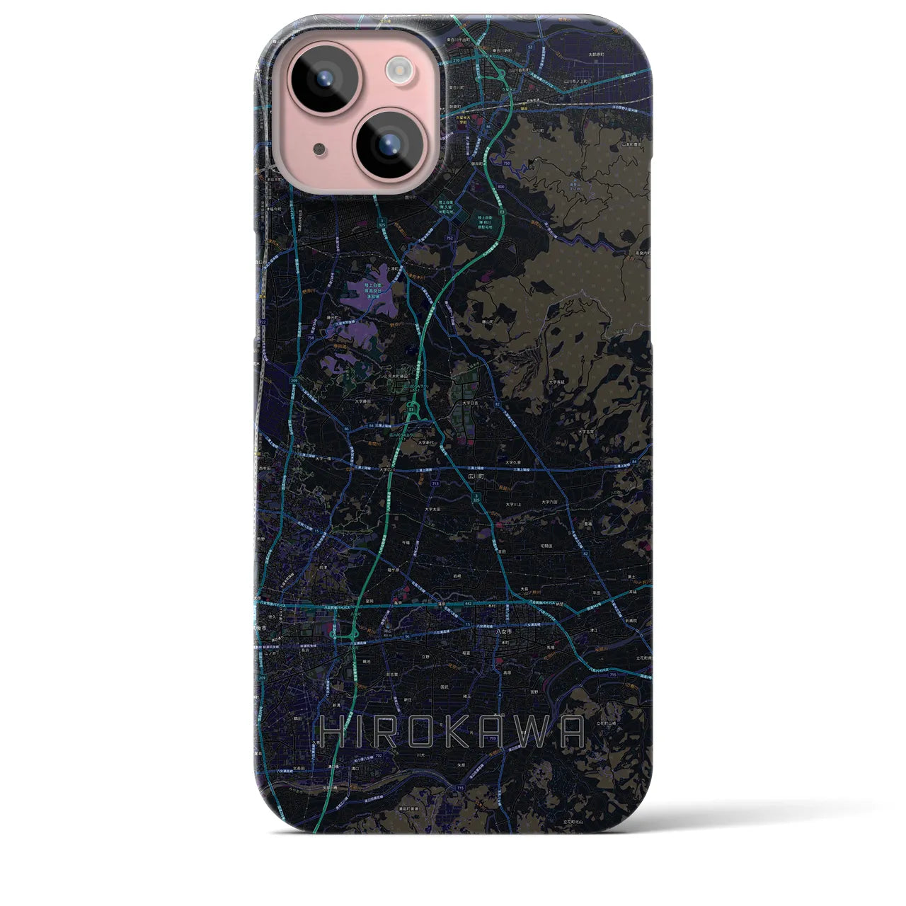 【広川(福岡県)】地図柄iPhoneケース(バックカバータイプ)