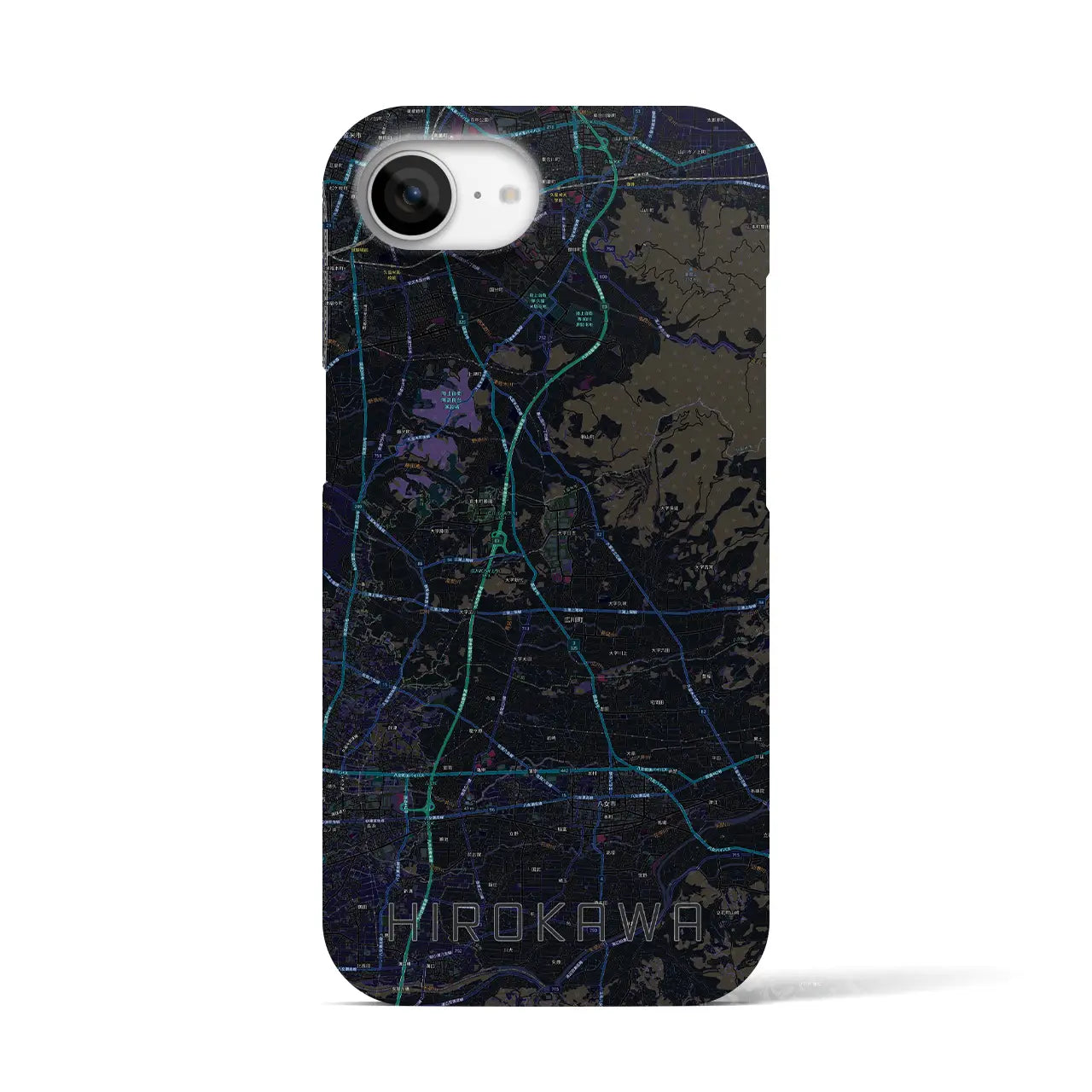 【広川(福岡県)】地図柄iPhoneケース(バックカバータイプ)