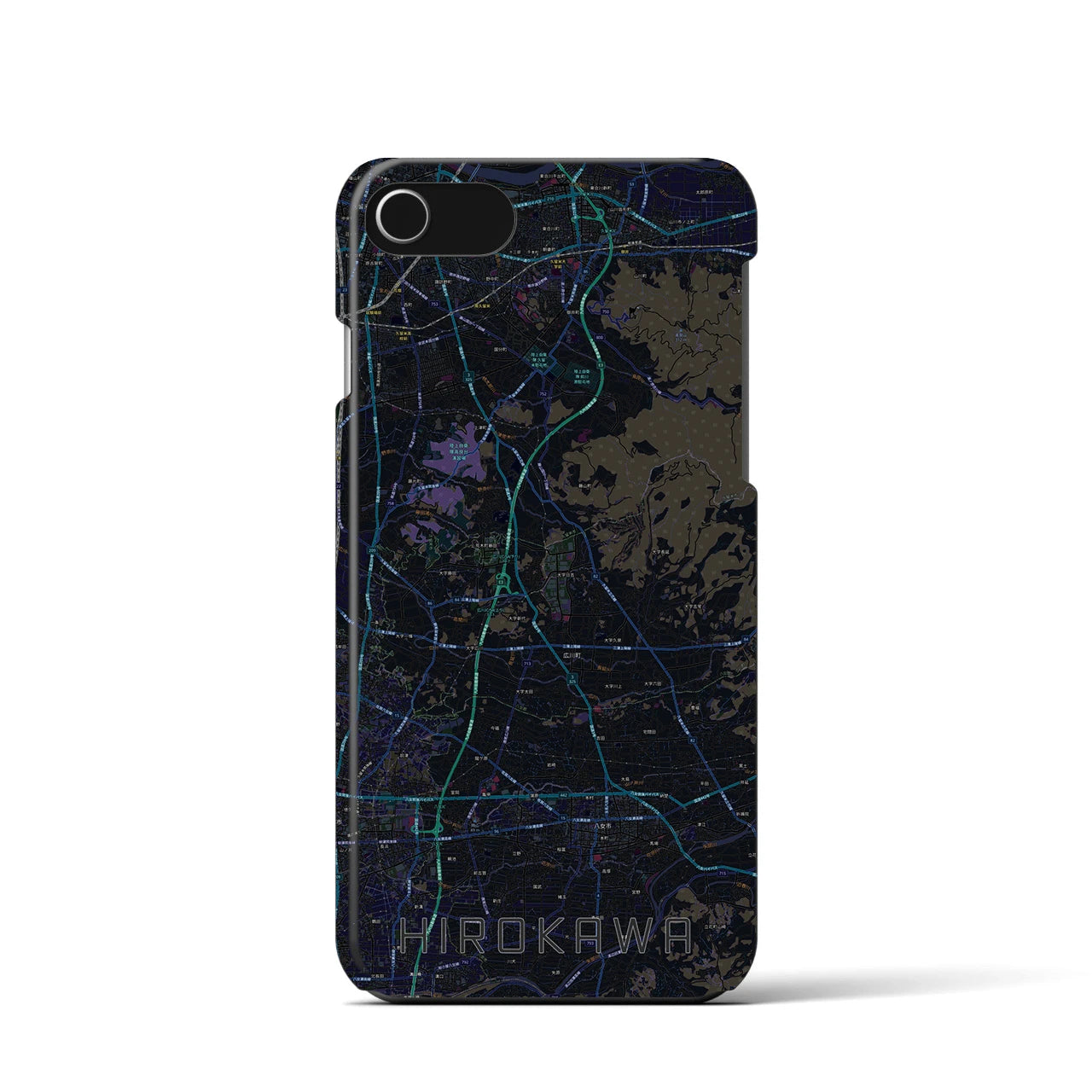 【広川(福岡県)】地図柄iPhoneケース(バックカバータイプ)