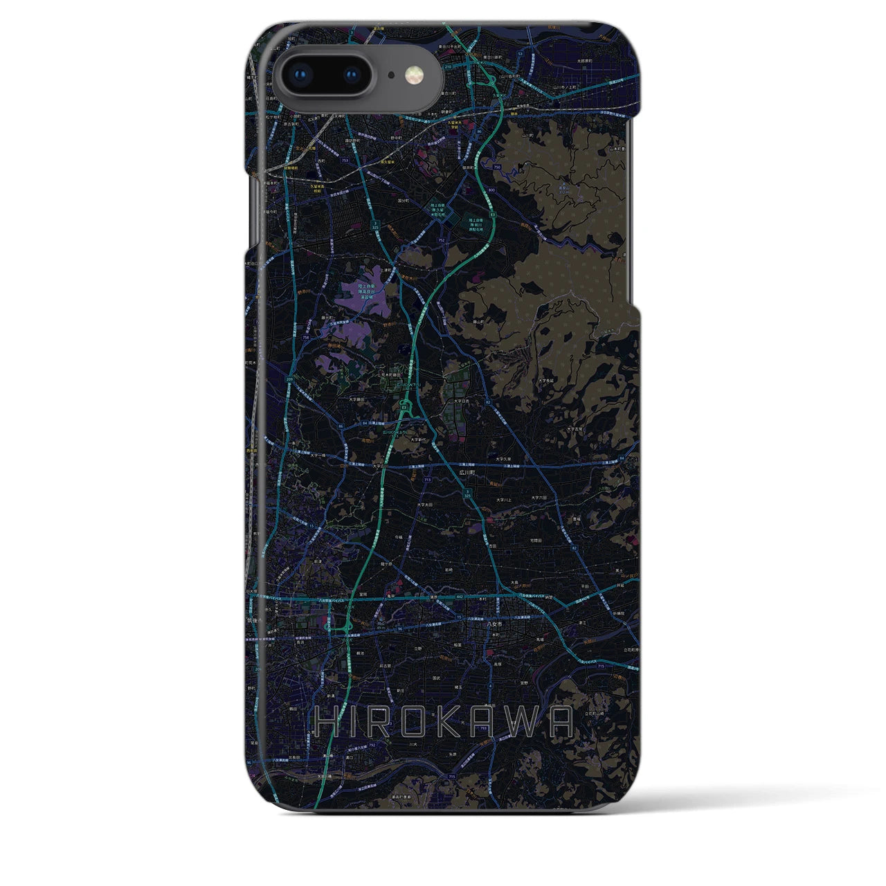 【広川(福岡県)】地図柄iPhoneケース(バックカバータイプ)