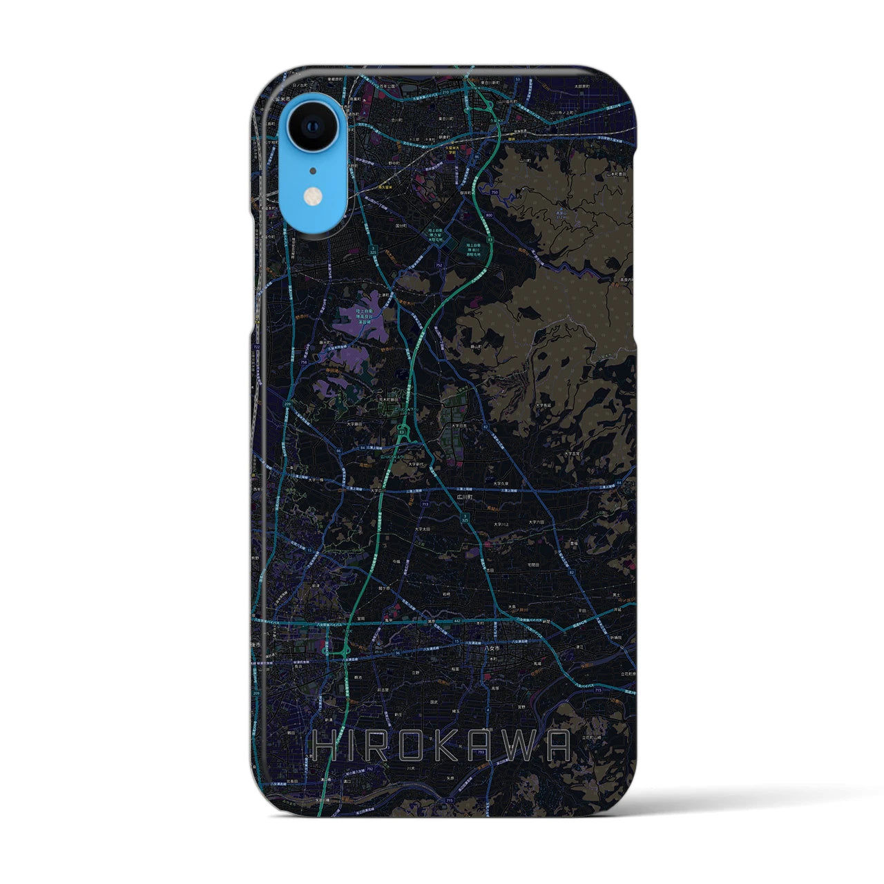 【広川(福岡県)】地図柄iPhoneケース(バックカバータイプ)