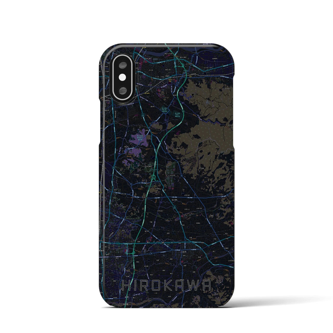 【広川(福岡県)】地図柄iPhoneケース(バックカバータイプ)