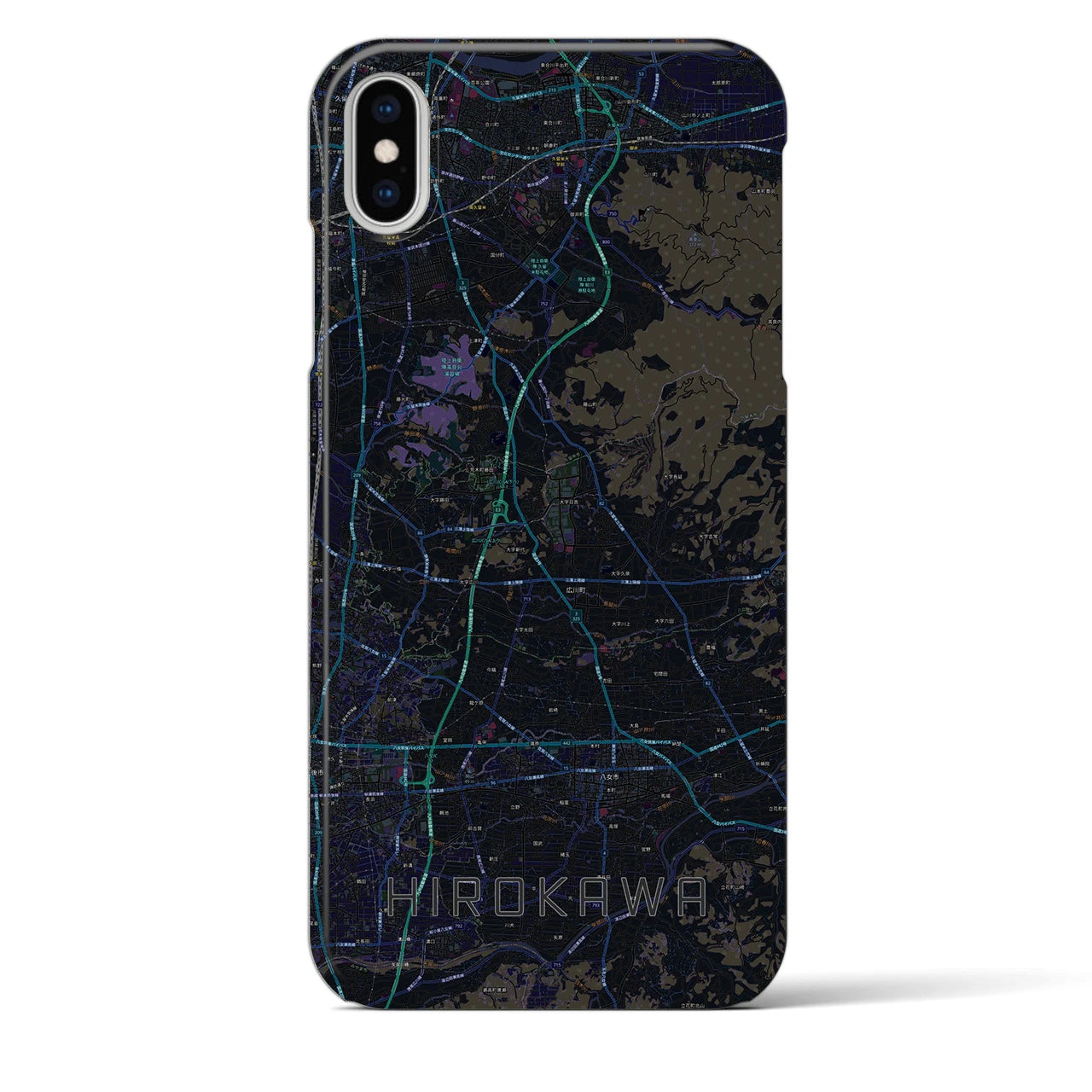 【広川(福岡県)】地図柄iPhoneケース(バックカバータイプ)