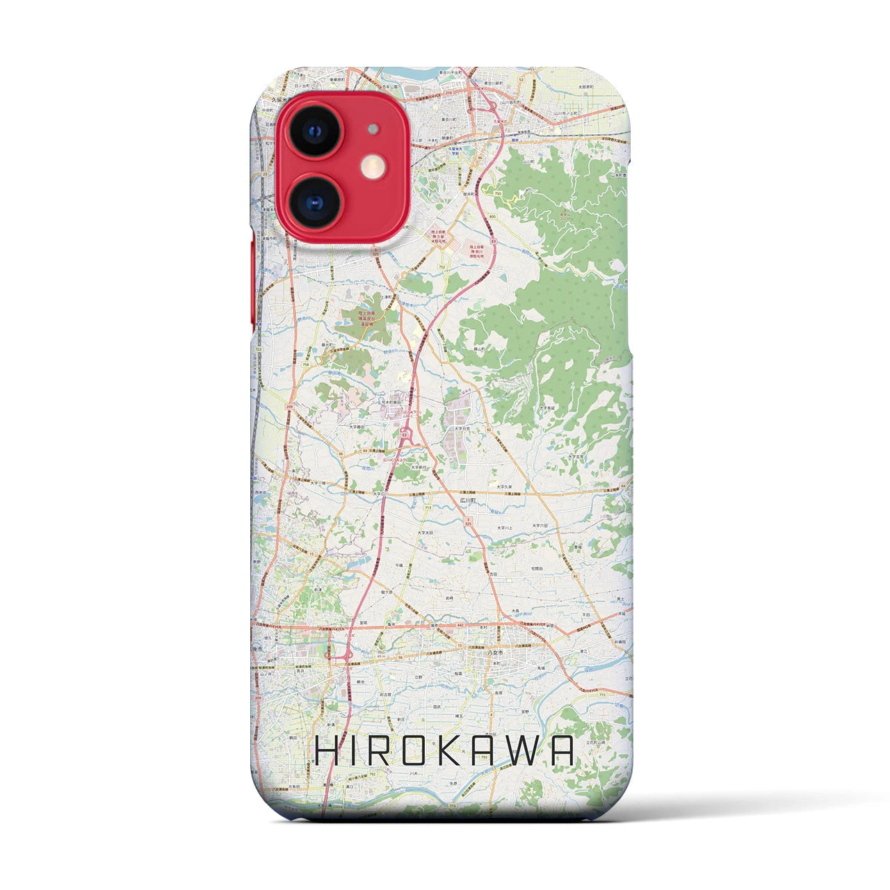 【広川(福岡県)】地図柄iPhoneケース(バックカバータイプ)