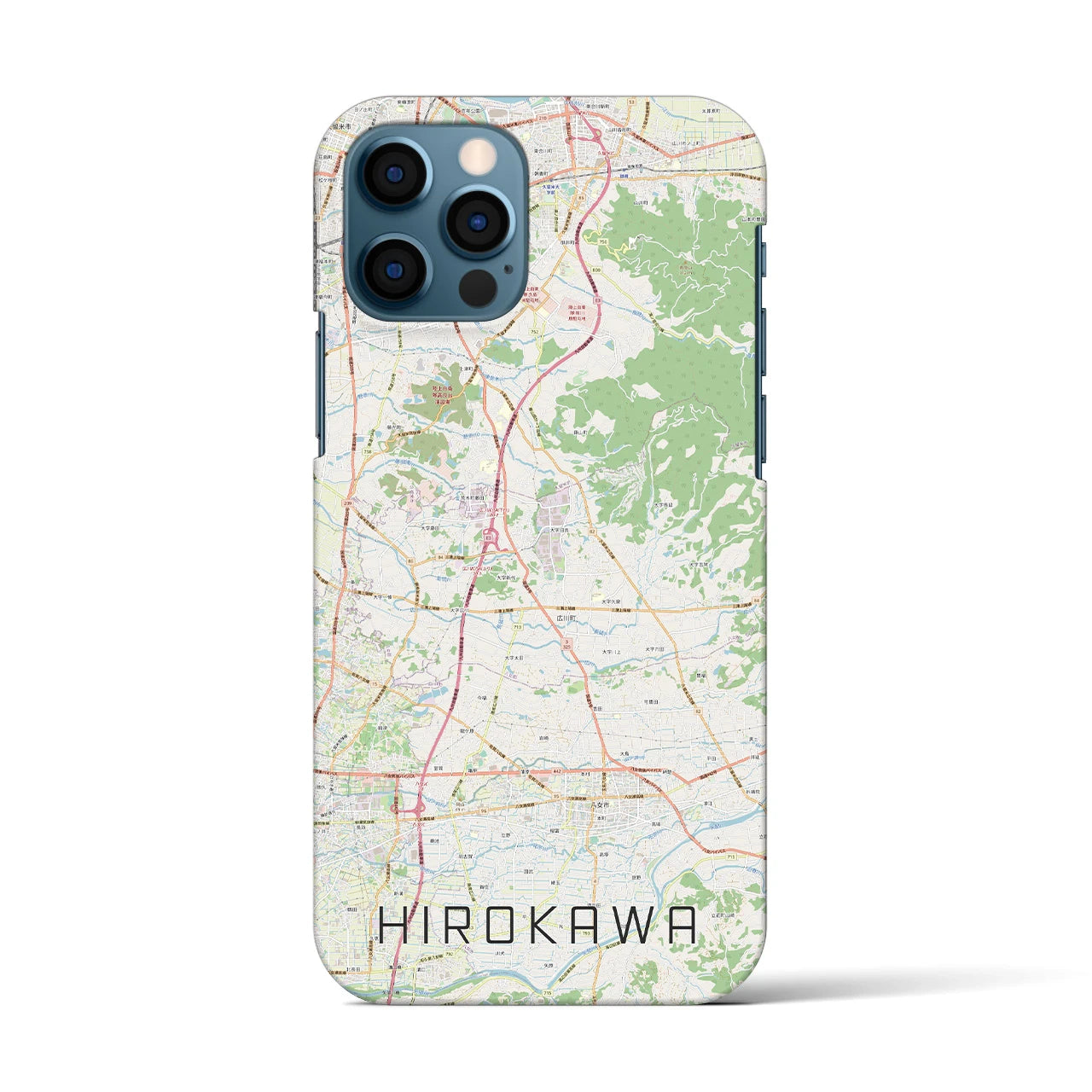 【広川(福岡県)】地図柄iPhoneケース(バックカバータイプ)