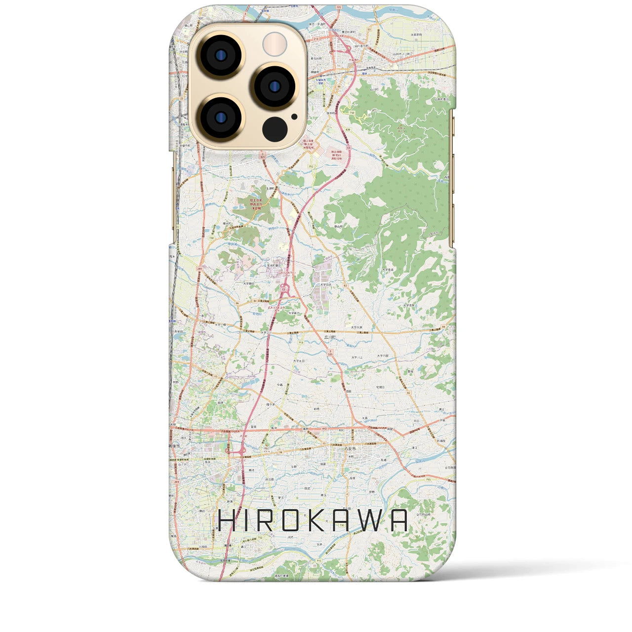 【広川(福岡県)】地図柄iPhoneケース(バックカバータイプ)
