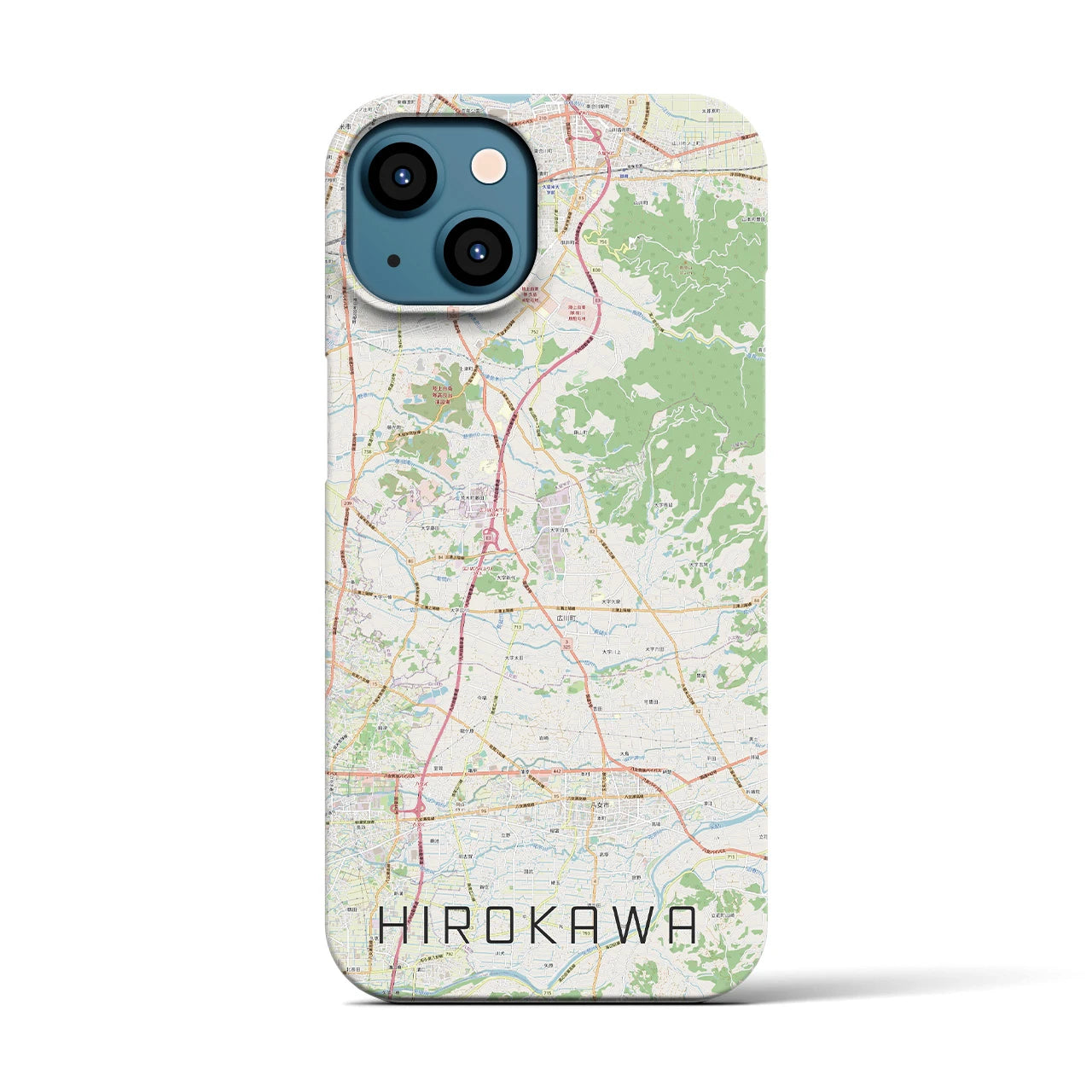 【広川(福岡県)】地図柄iPhoneケース(バックカバータイプ)