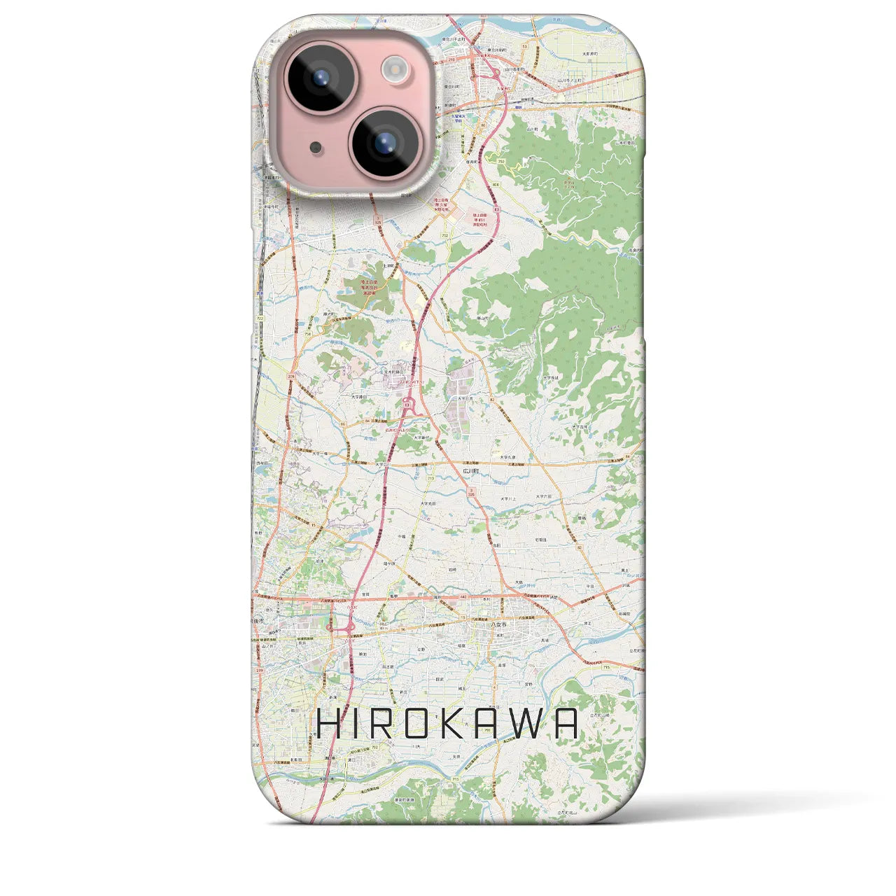 【広川(福岡県)】地図柄iPhoneケース(バックカバータイプ)