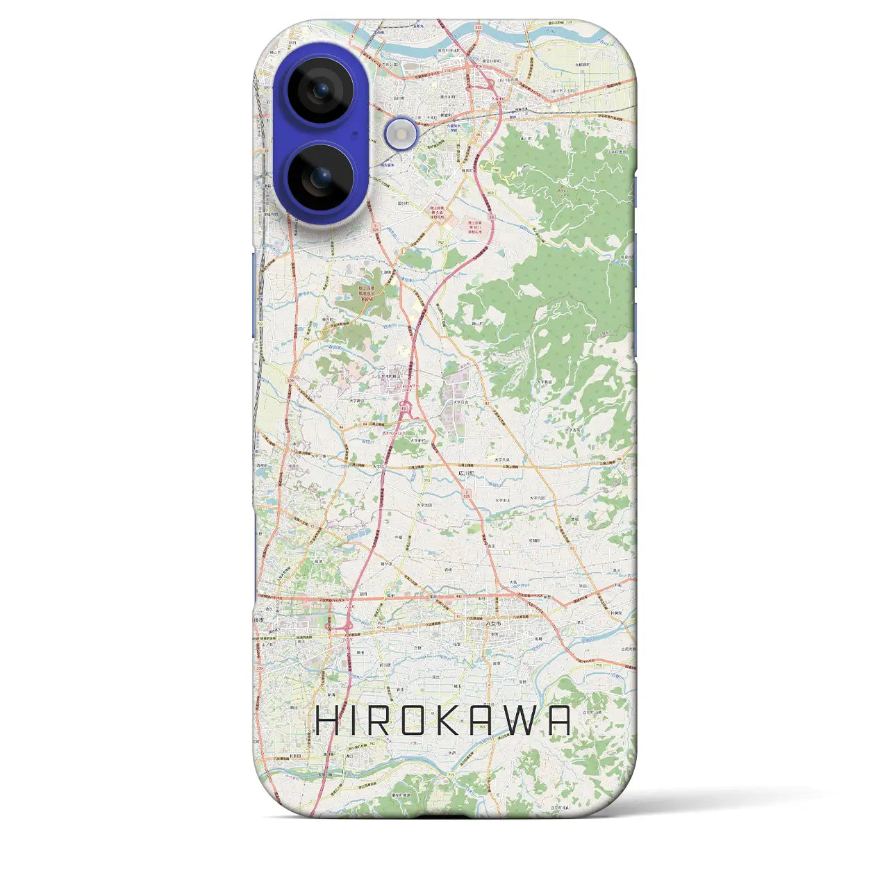 【広川(福岡県)】地図柄iPhoneケース(バックカバータイプ)