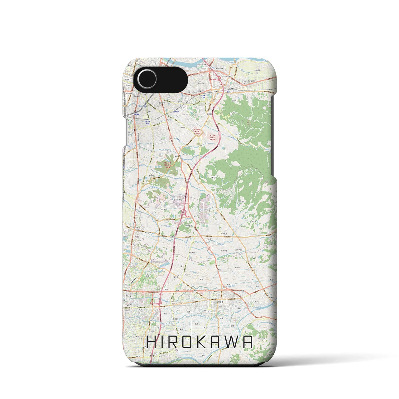 【広川(福岡県)】地図柄iPhoneケース(バックカバータイプ)