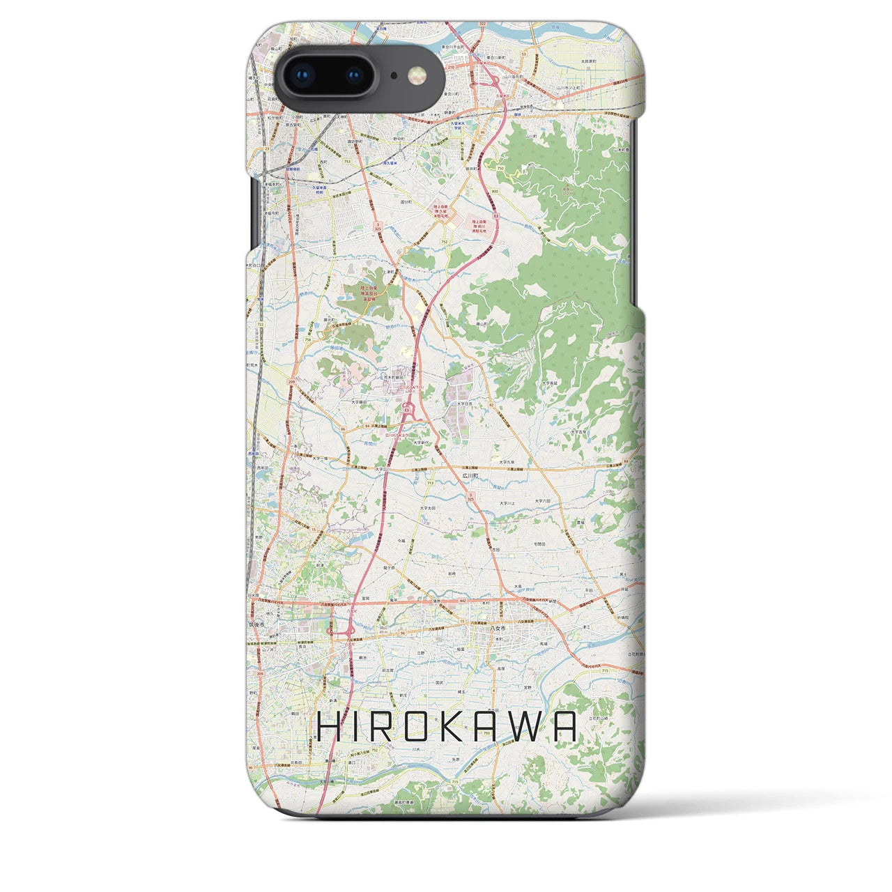 【広川(福岡県)】地図柄iPhoneケース(バックカバータイプ)