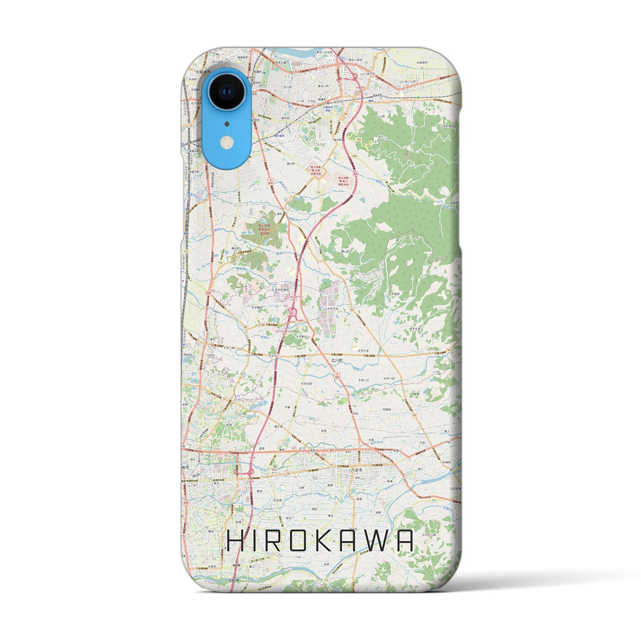 【広川(福岡県)】地図柄iPhoneケース(バックカバータイプ)