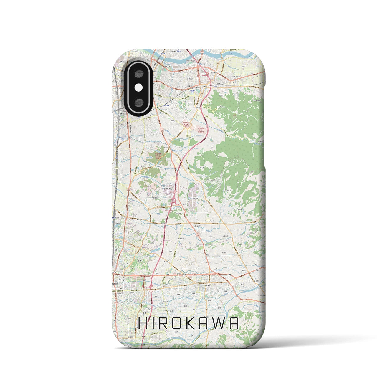 【広川(福岡県)】地図柄iPhoneケース(バックカバータイプ)