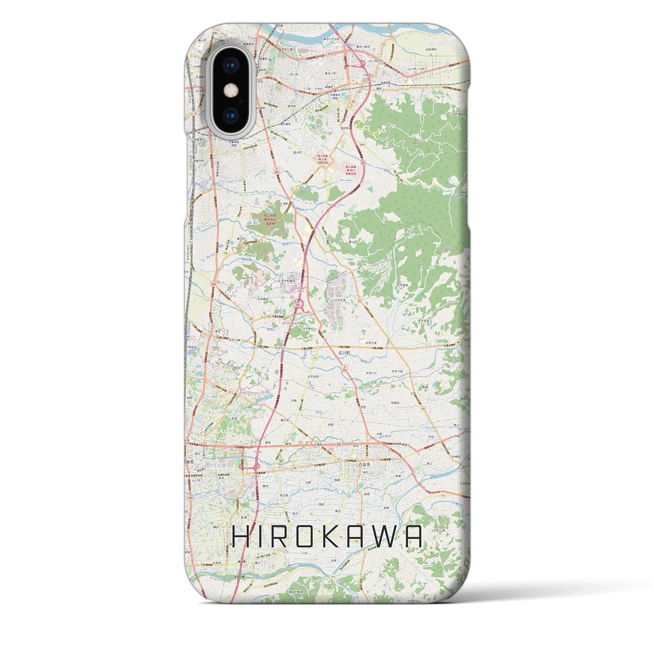【広川(福岡県)】地図柄iPhoneケース(バックカバータイプ)