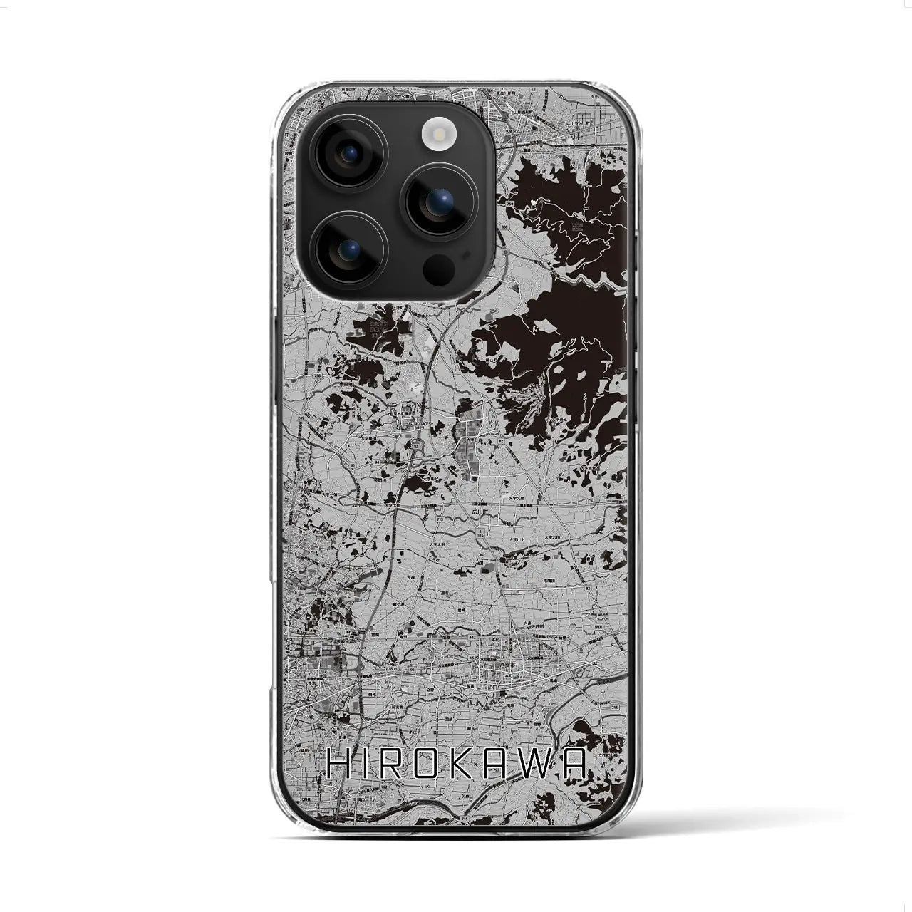 【広川(福岡県)】地図柄iPhoneケース(クリアタイプ)モノトーン・iPhone 16 用