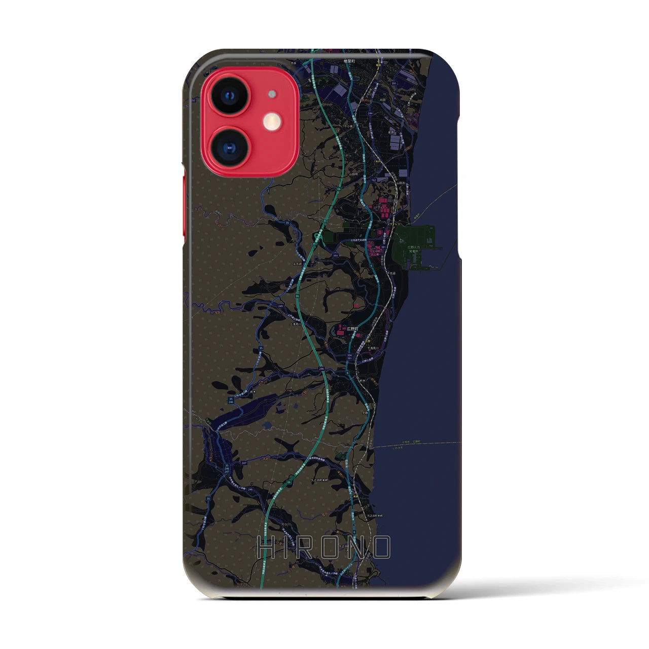 【広野(福島県)】地図柄iPhoneケース(バックカバータイプ)