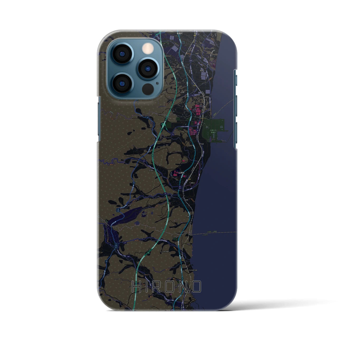 【広野(福島県)】地図柄iPhoneケース(バックカバータイプ)