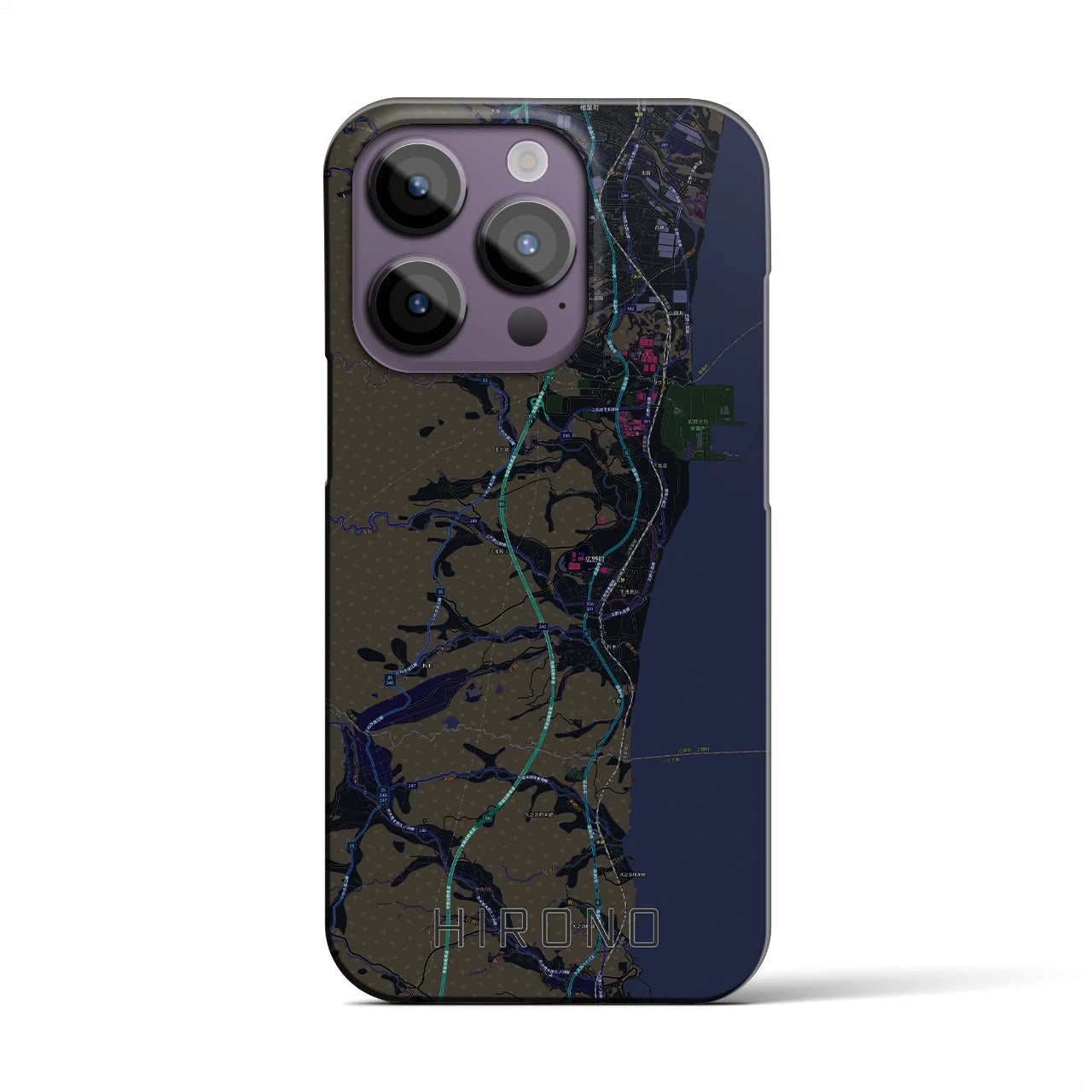 【広野(福島県)】地図柄iPhoneケース(バックカバータイプ)