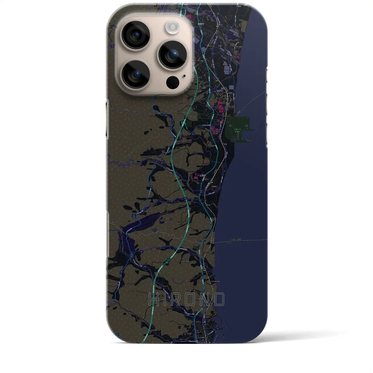 【広野(福島県)】地図柄iPhoneケース(バックカバータイプ)