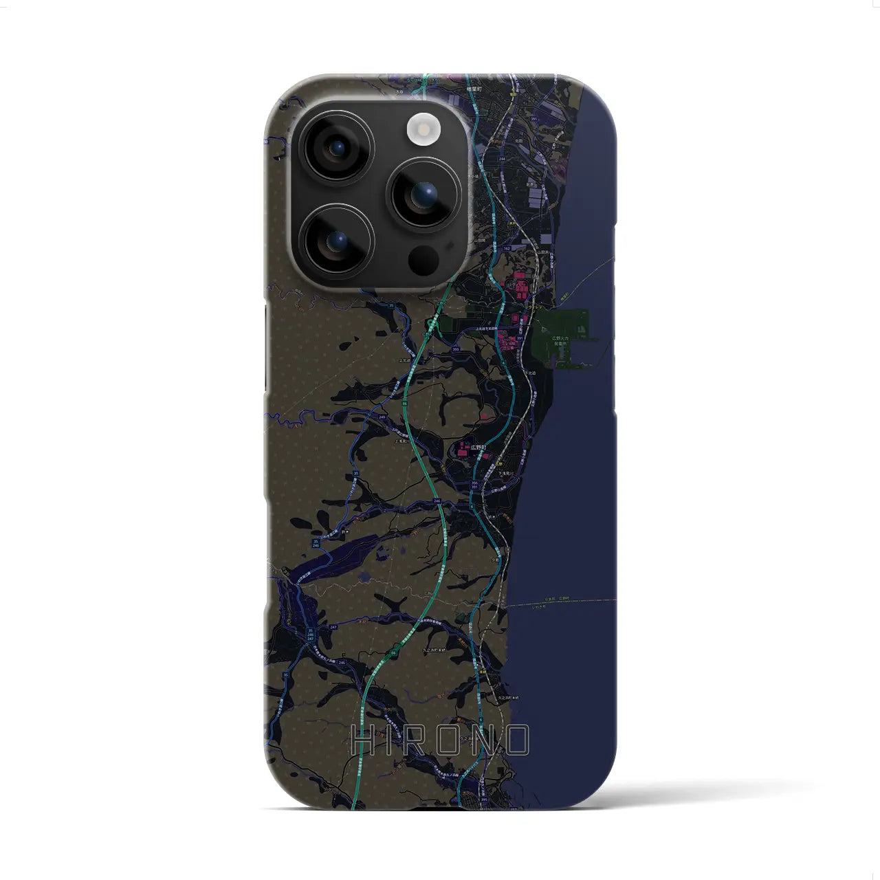 【広野(福島県)】地図柄iPhoneケース(バックカバータイプ)