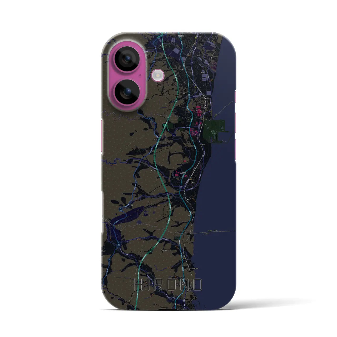 【広野(福島県)】地図柄iPhoneケース(バックカバータイプ)