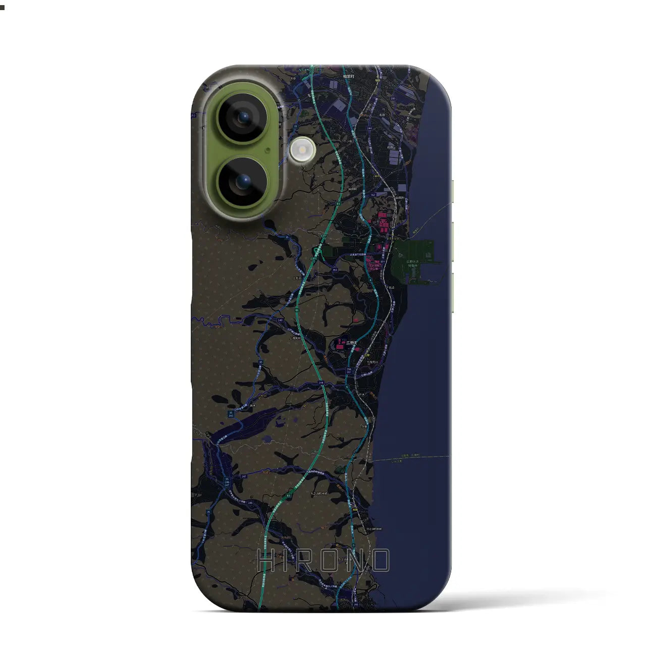 【広野(福島県)】地図柄iPhoneケース(バックカバータイプ)