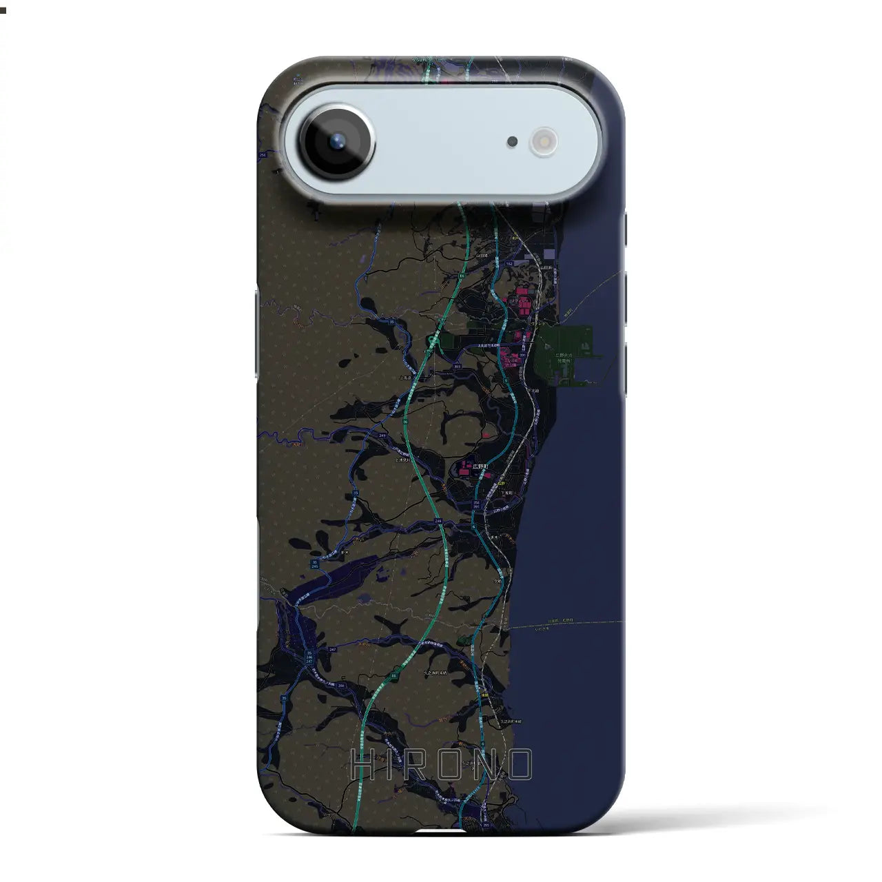 【広野(福島県)】地図柄iPhoneケース(バックカバータイプ)