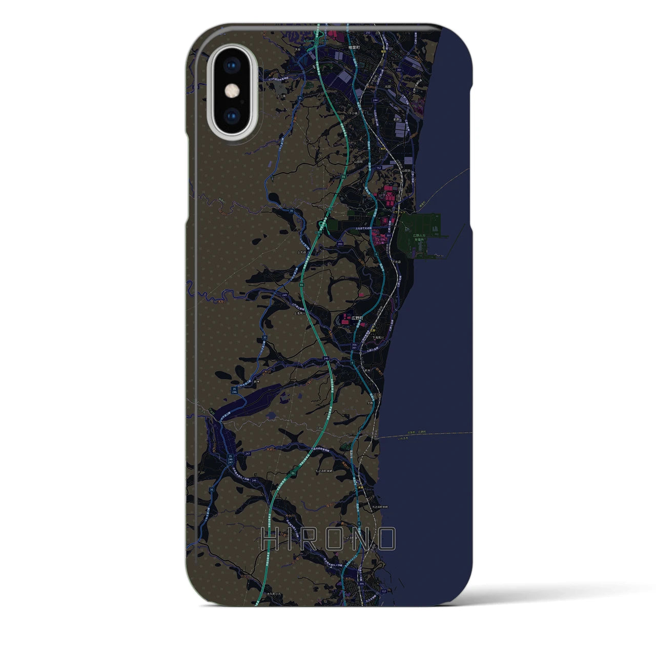 【広野(福島県)】地図柄iPhoneケース(バックカバータイプ)