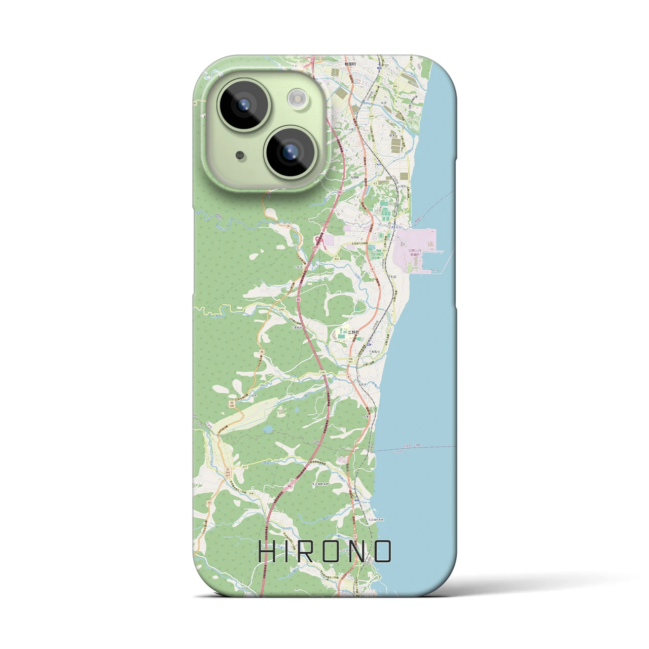 【広野(福島県)】地図柄iPhoneケース(バックカバータイプ)