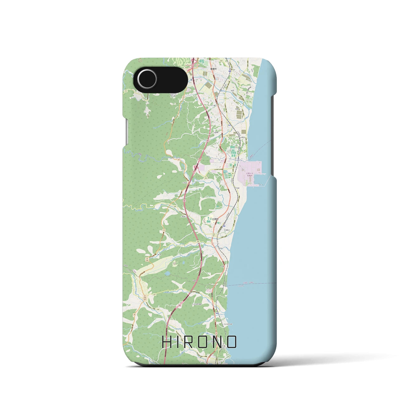 【広野(福島県)】地図柄iPhoneケース(バックカバータイプ)