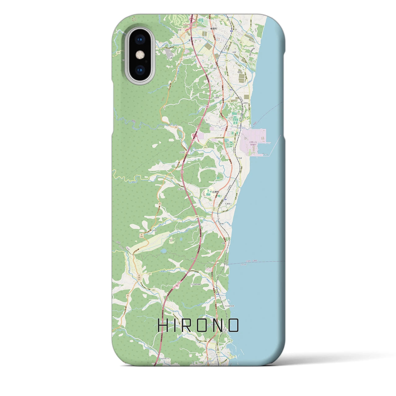 【広野(福島県)】地図柄iPhoneケース(バックカバータイプ)