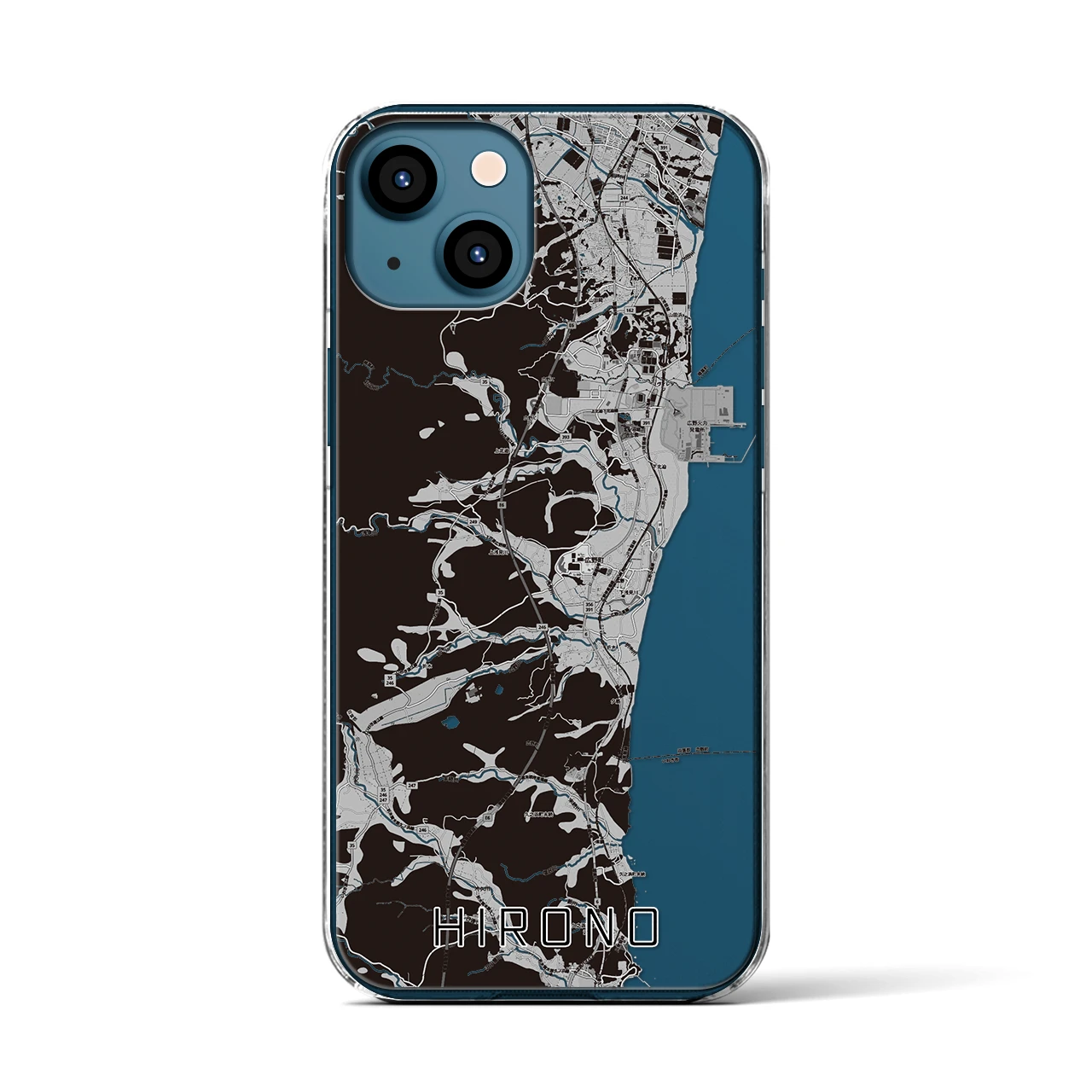 【広野(福島県)】地図柄iPhoneケース(クリアタイプ)