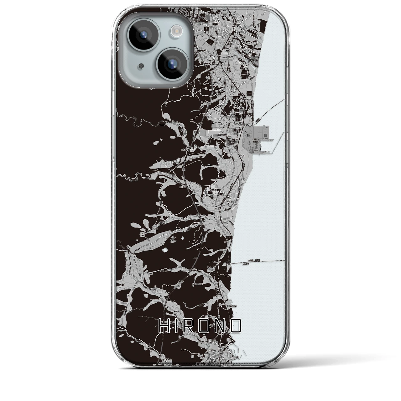 【広野(福島県)】地図柄iPhoneケース(クリアタイプ)