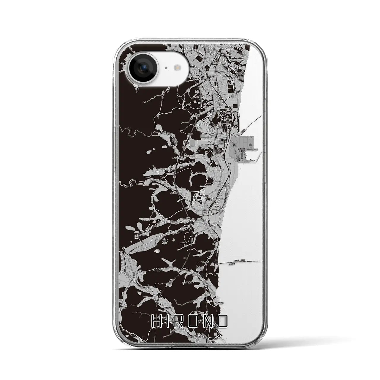 【広野(福島県)】地図柄iPhoneケース(クリアタイプ)