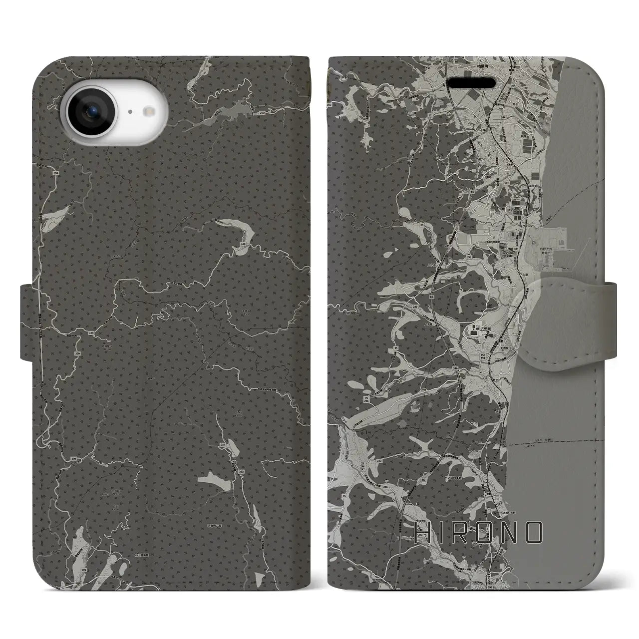 【広野(福島県)】地図柄iPhoneケース(手帳タイプ)