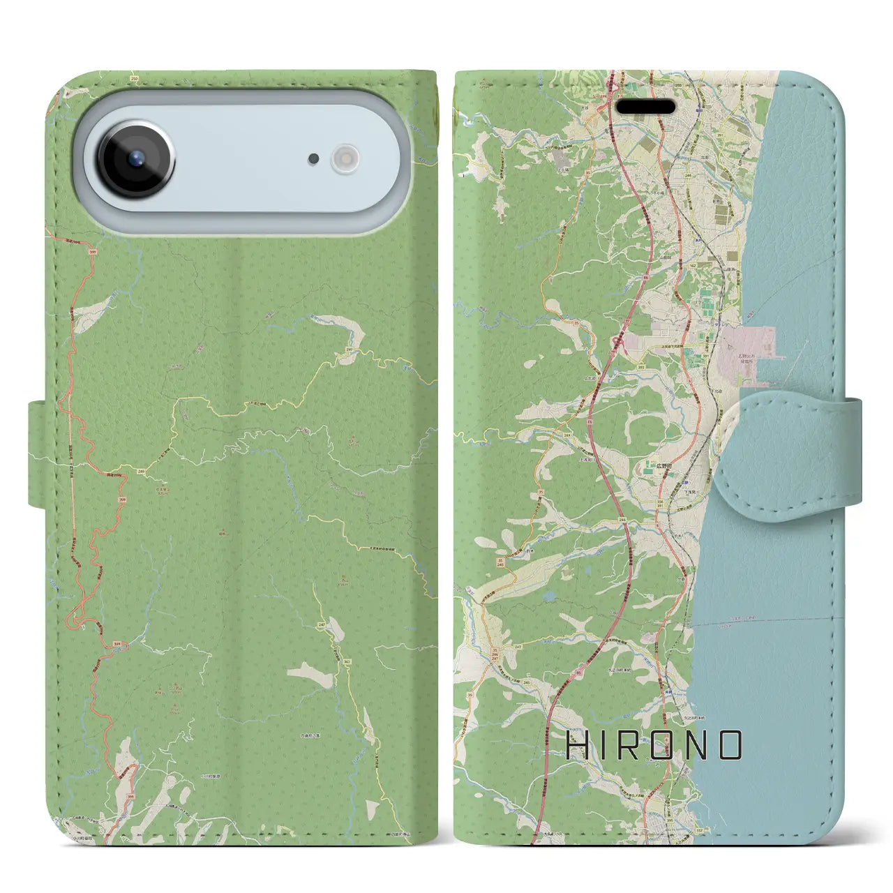 【広野(福島県)】地図柄iPhoneケース(手帳タイプ)