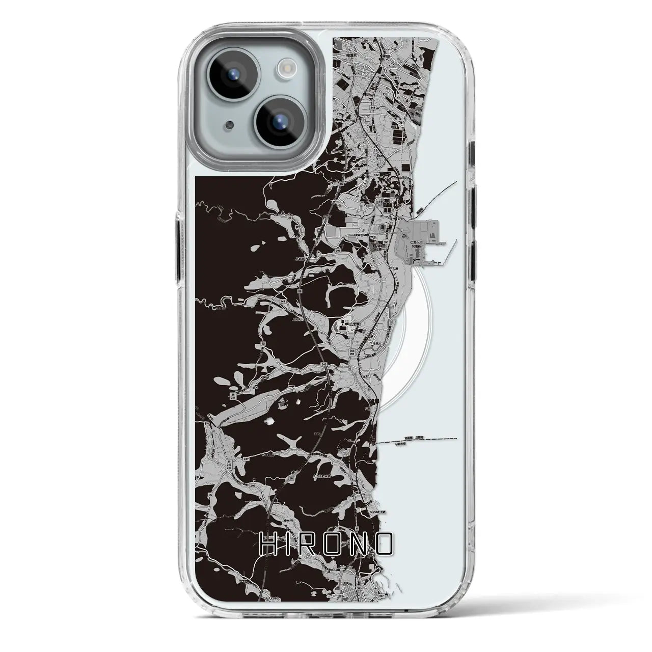 【広野(福島県)】地図柄iPhoneケース(MagSafeタイプ)