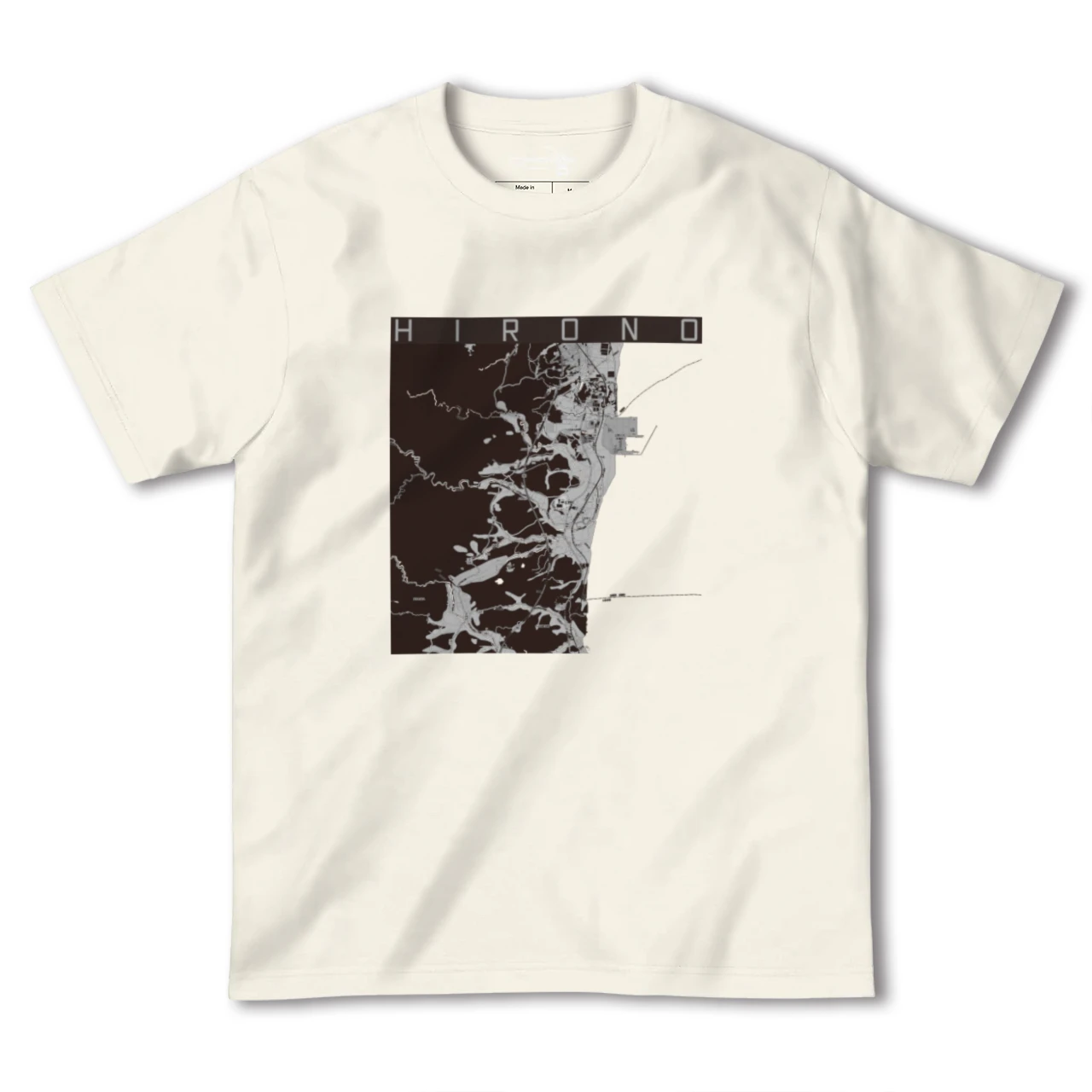 【広野(福島県)】地図柄ヘビーウェイトTシャツ