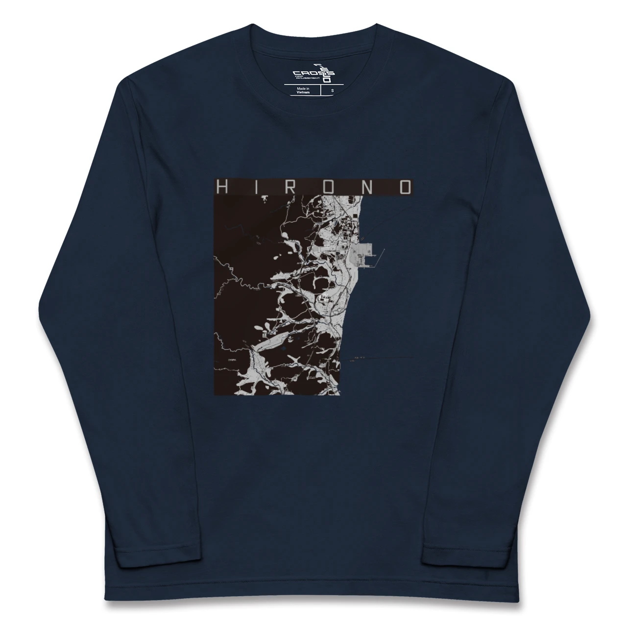【広野(福島県)】地図柄ロングスリーブTシャツ