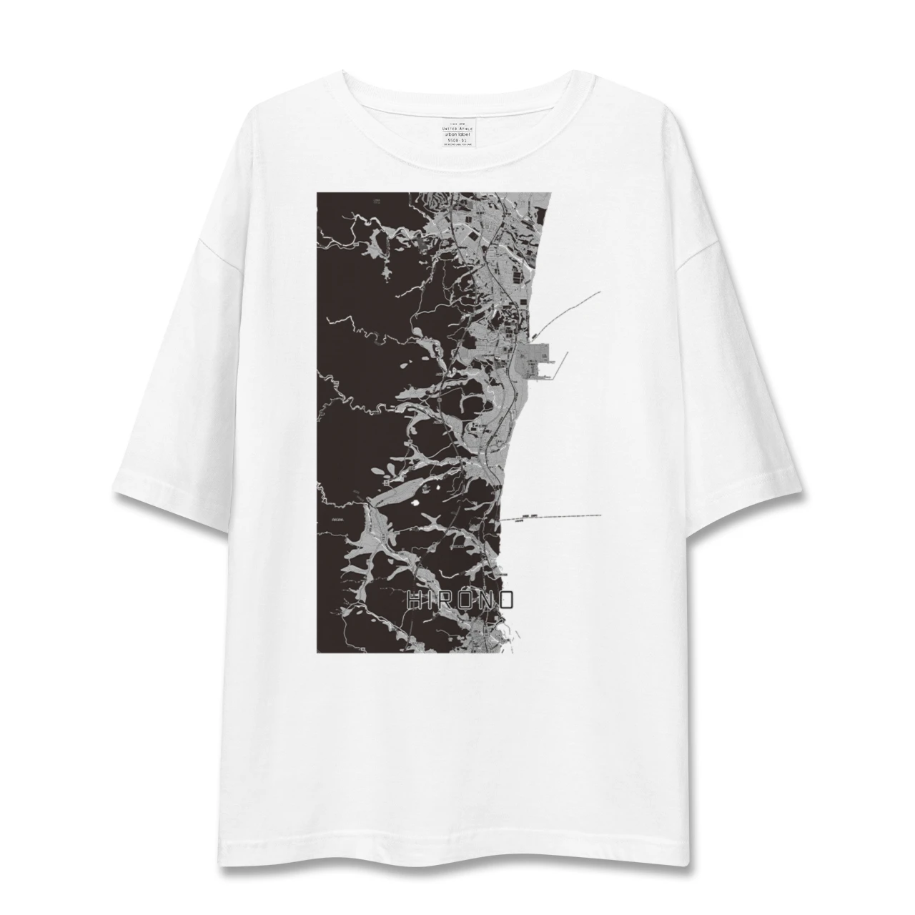 【広野(福島県)】地図柄ビッグシルエットTシャツ