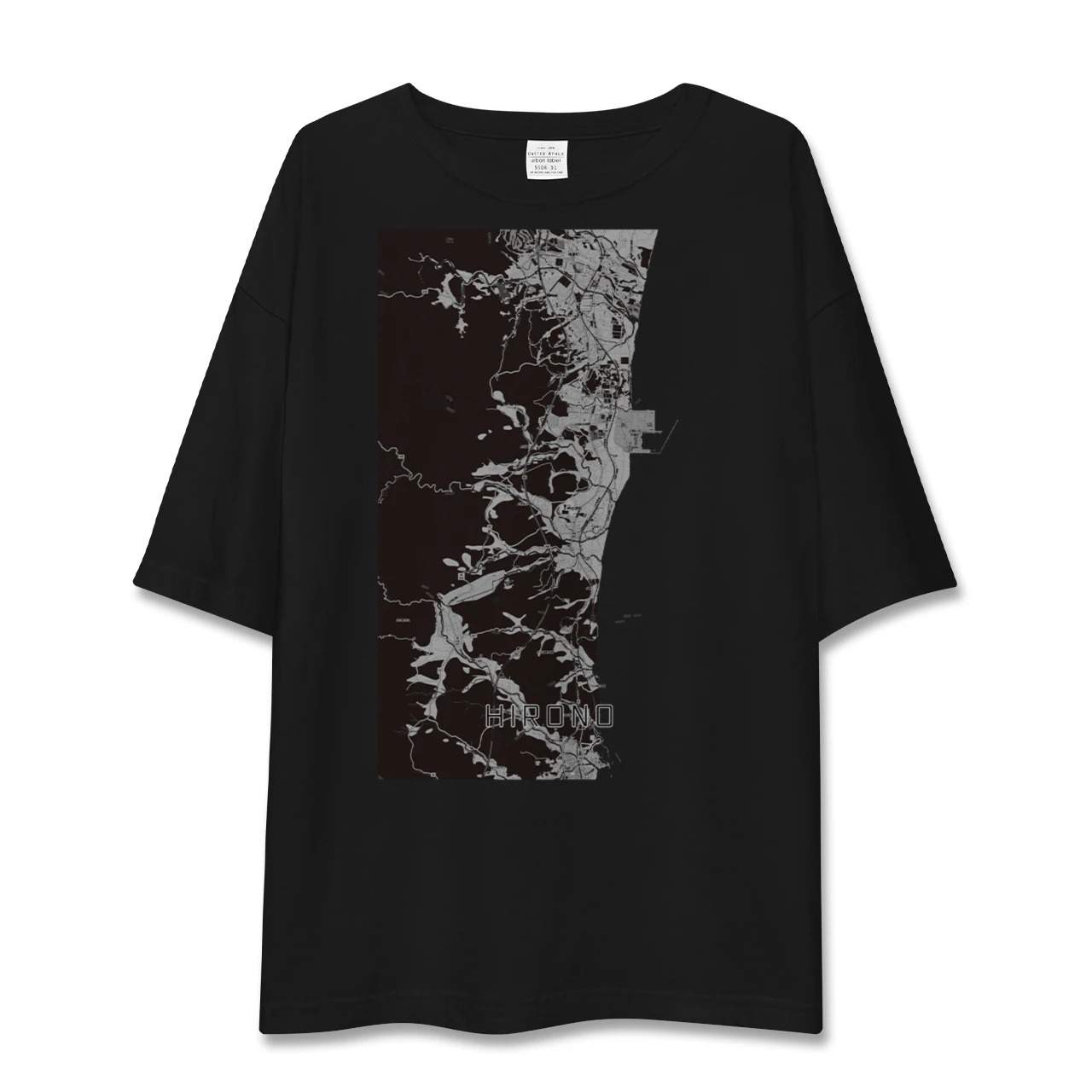 【広野(福島県)】地図柄ビッグシルエットTシャツ